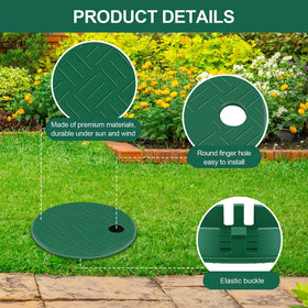 Dayker green cover blends with lawns and gardens while safeguarding irrigation systems.
