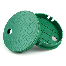 Dayker sprinkler box cover with durable plastic protects valve boxes from sun and weather.