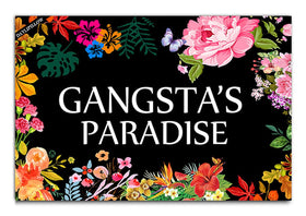 DAYLIPILLOW Gangsta's Paradise flower doormat for the front door enhances curb appeal and humor.