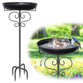 DAYSUP 40In birdbath with alloy metal stake for sturdy outdoor stability.