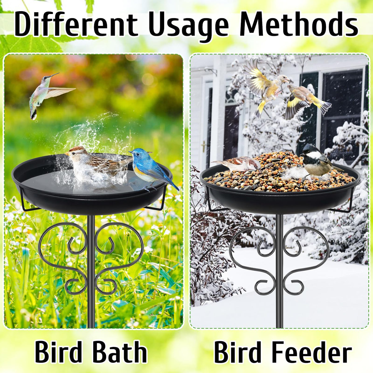 DAYSUP 40In birdbath detachable bowl enables quick cleaning.