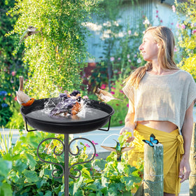 DAYSUP 40In birdbath solar fountain-ready for a tranquil splash.