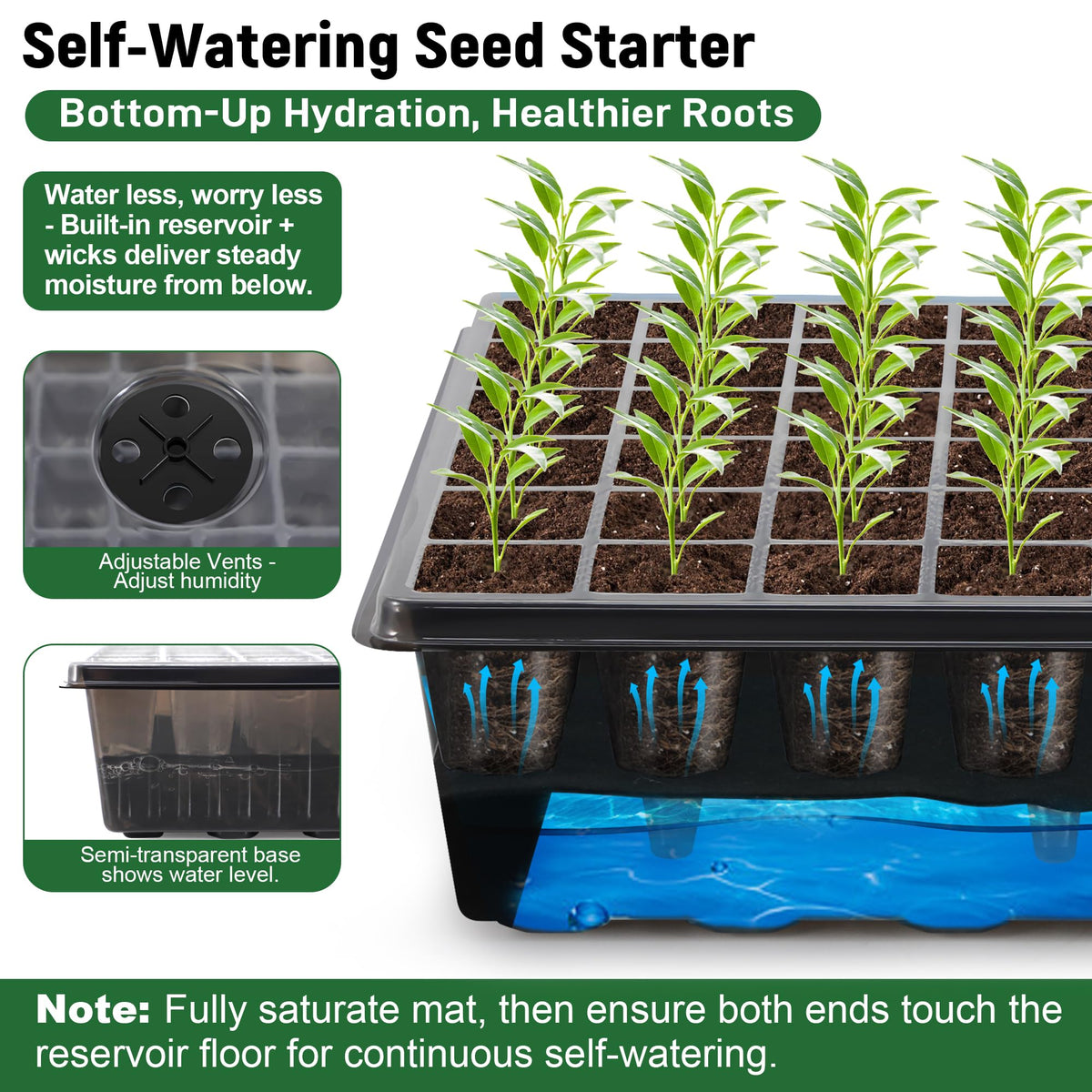 DazSpirit heat mat keeps seeds warm for faster germination.