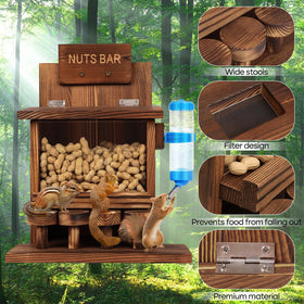 DAZUINIAO Carbonized pine wood finish blends with yard and resists weather.