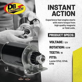 DB Electrical 410-22003 starter for John Deere ensures quick engine cranking.