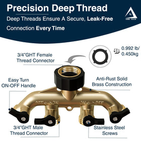 DBR Tech balanced flow across outlets supports steady pressure during garden use.