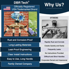 DBR Tech brass connector attached to a spigot for quick setup.