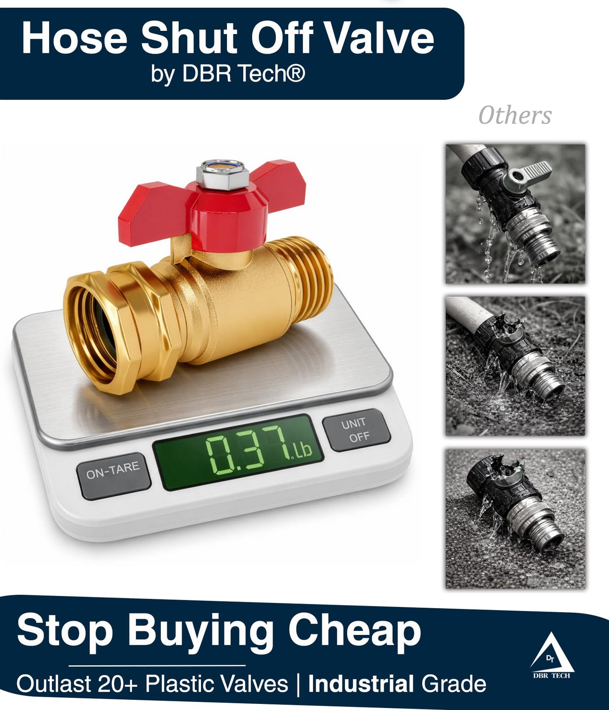 DBR Tech deep threading yields a tight, drip-free seal.