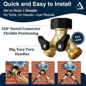 DBR Tech dual shut-off valves close-up for independent water control.