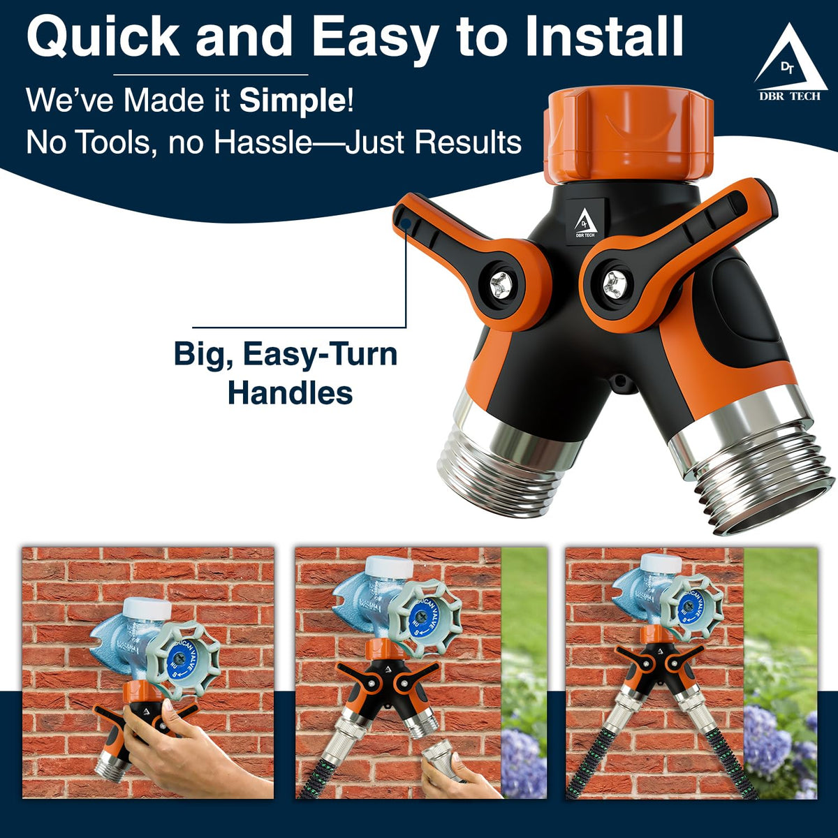DBR Tech dual shut-off valves let you control each outlet independently.