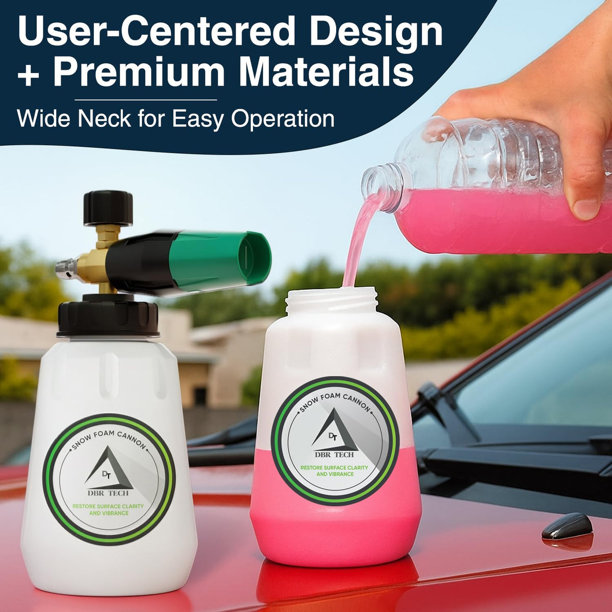DBR Tech foam cannon coats surfaces without scratching wax finishes