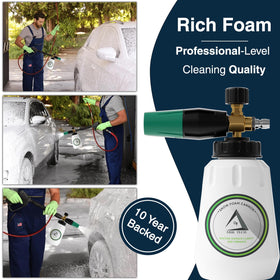 DBR Tech foam cannon includes a universal 1/4-inch quick-connect for fast setup