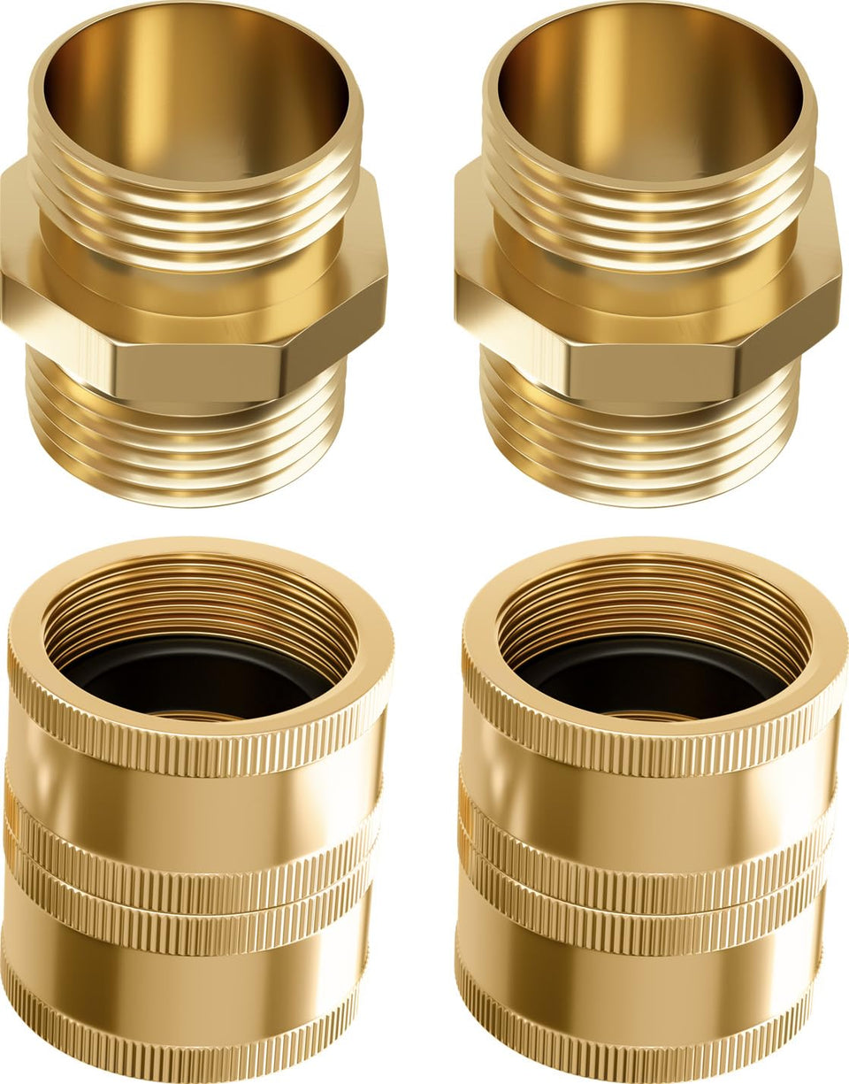 DBR Tech garden hose connector in heavy-duty brass for outdoor use