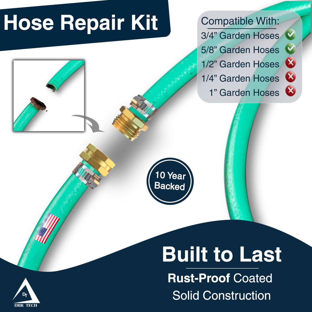 Stainless steel clamps from DBR Tech provide durable hose end fittings.