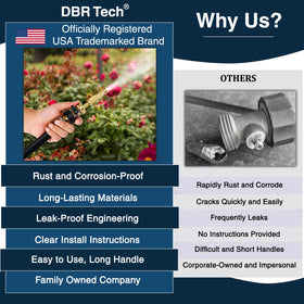 DBR Tech in-use on hose-end shows reliable water control for quick yard tasks.