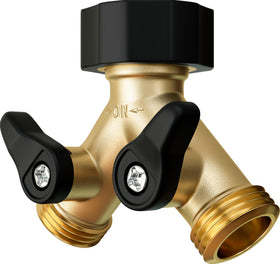 DBR Tech heavy-duty 2-way hose splitter for universal garden use and durability.