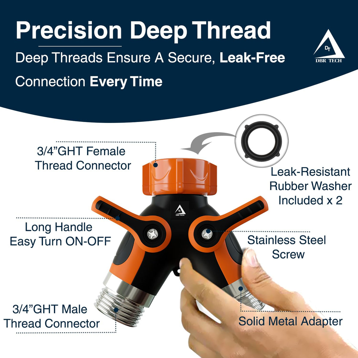 DBR Tech leak-resistant connection helps prevent drips during daily outdoor tasks.