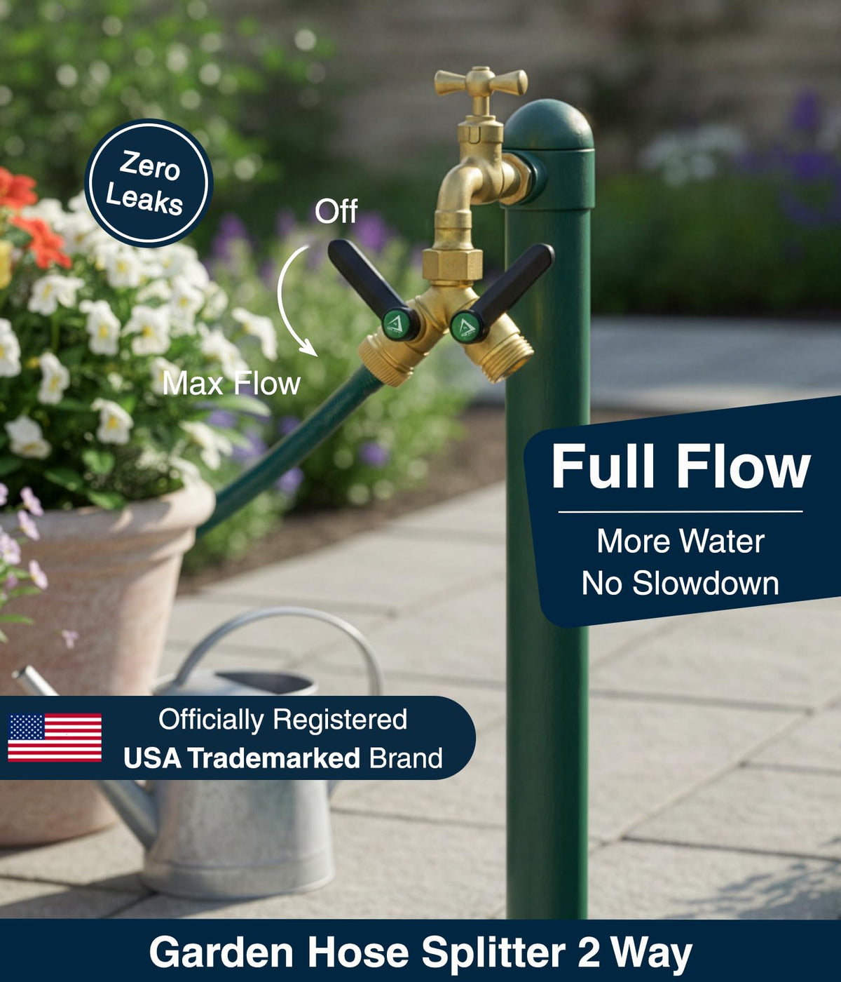 DBR Tech solid brass body highlights durable outdoor performance.