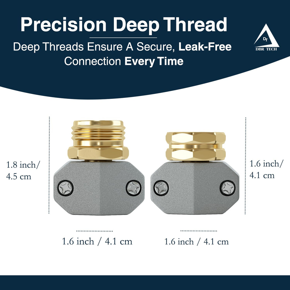 DBR Tech PTFE tape included for clean, leak-free assembly.