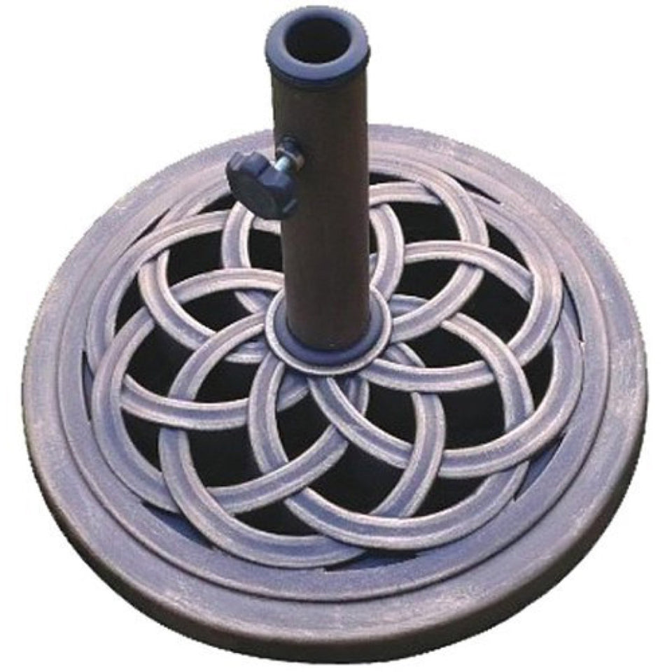 DC America UBP18181-BR 18-inch cast stone base with bronze finish provides sturdy umbrella support.