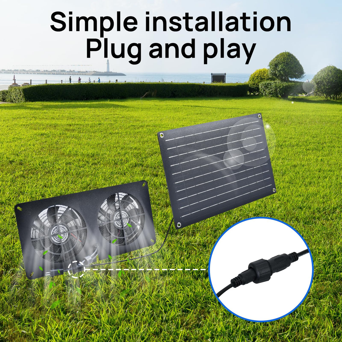 DC HOUSE 20W solar fan chicken coop ventilation for fresh air