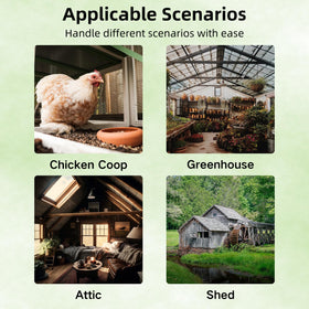 DC HOUSE compact solar powered ventilation for sheds, coops, and greenhouses.