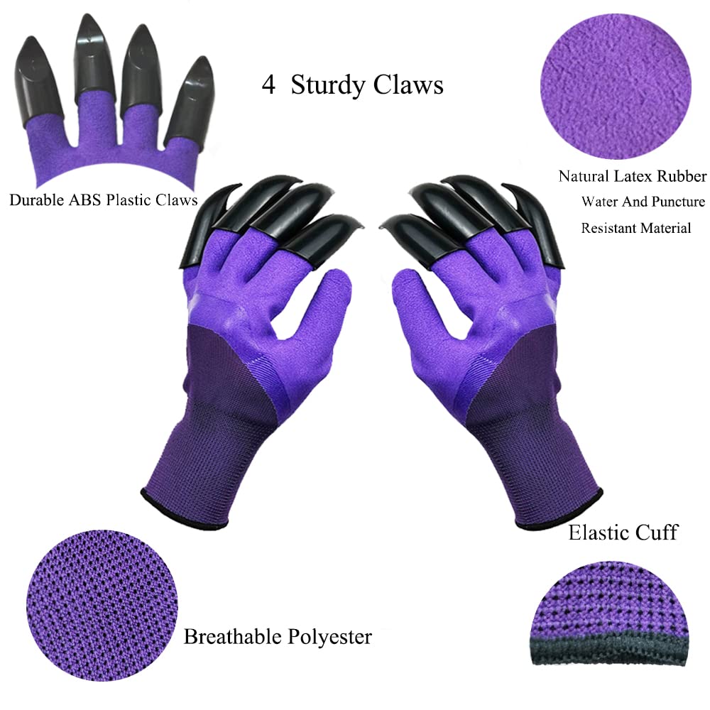 DCCPAA garden gloves with claws green pair improving digging and weeding