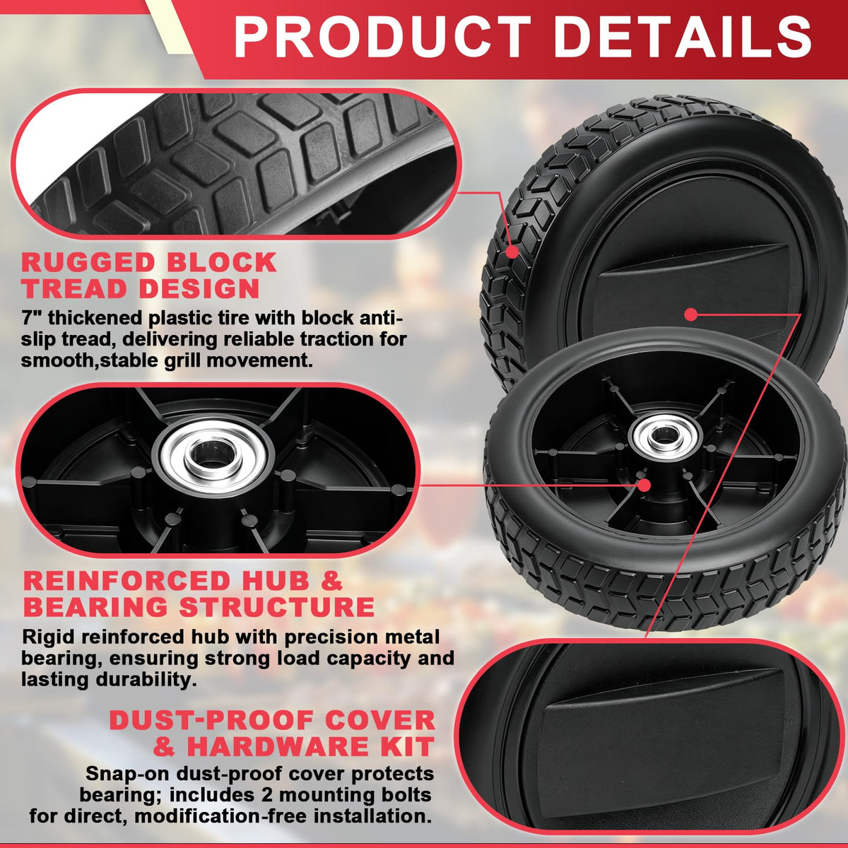 DcYourHome all-weather smoker wheels resist cracking for year-round use.