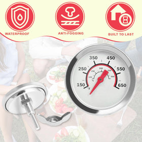 DcYourHome anti-fog lid thermometer stays readable during long cooks outdoors