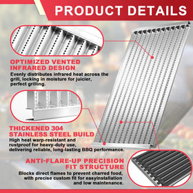 DcYourHome enamel-coated cast iron grates resist rust and clean easily