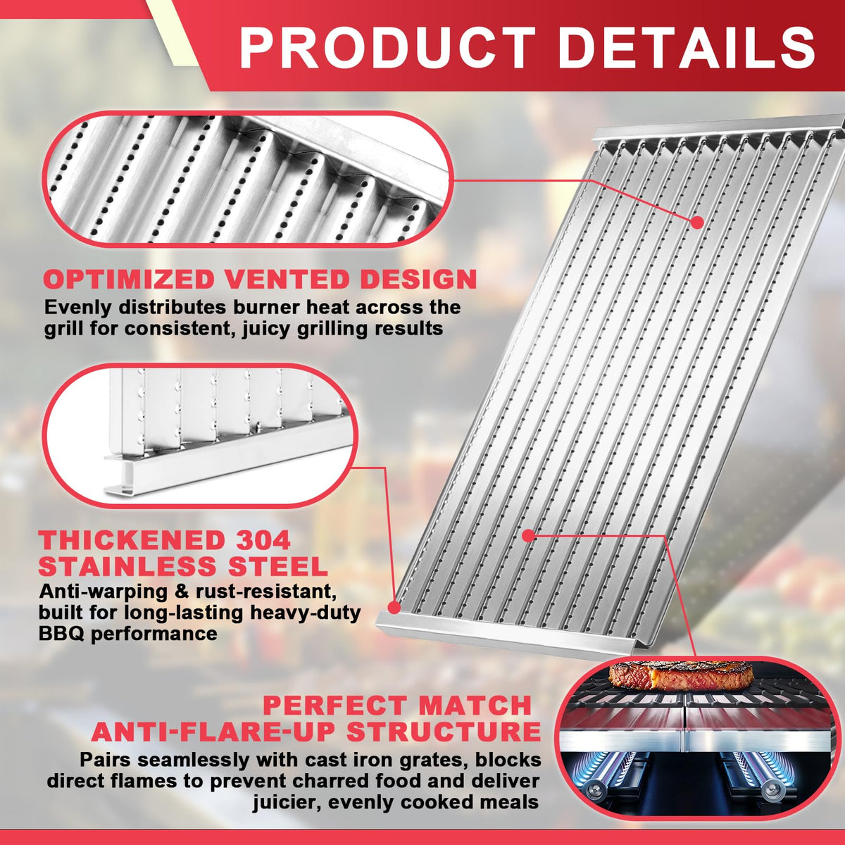 DcYourHome compatibility emitter plates for Char-Broil commercial tru infrared parts.