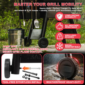 DcYourHome durable caster wheels provide stable grill movement and longevity.