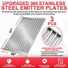 DcYourHome 3-pack emitter plates provide durable replacement options for Char-Broil grills.