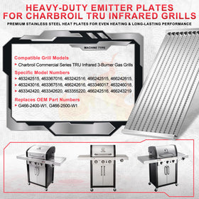 DcYourHome stainless steel emitter plate assembly provides durable grill parts.