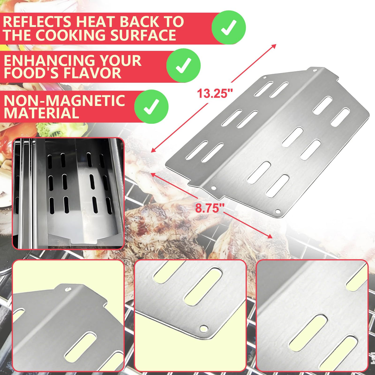 DcYourHome stainless steel grill kit offers durable, easy-clean parts