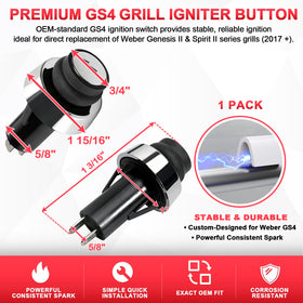 DcYourHome Weber GS4 ignition switch close-up highlights water-resistant rubber head