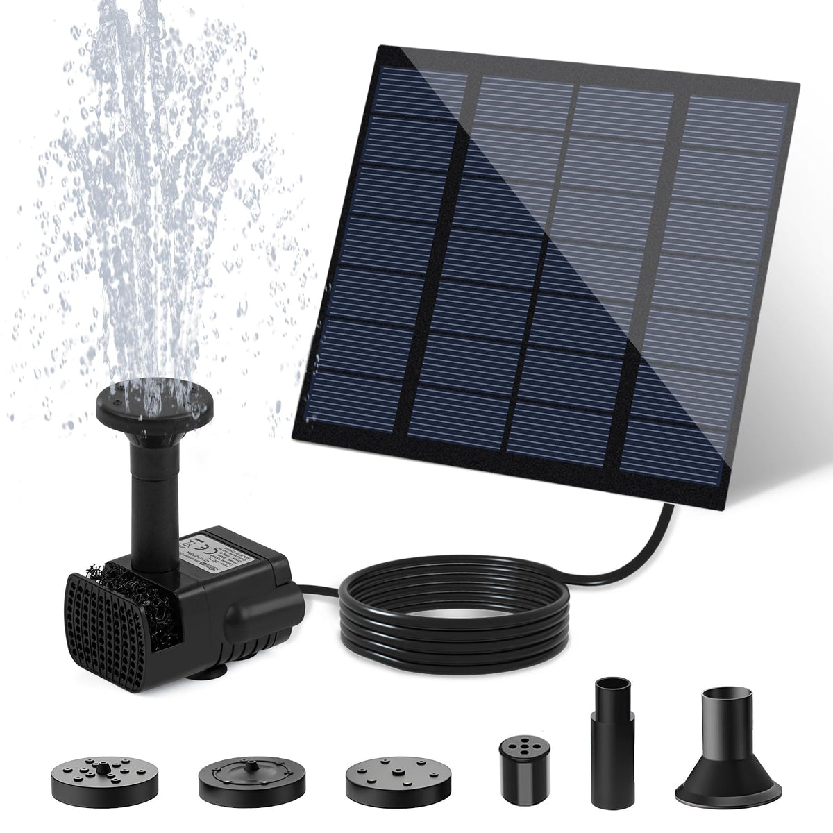 DDcafor solar fountain panel setup in direct sun for efficient operation