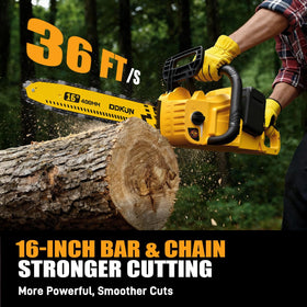 DDKUN 40V brushless chainsaw bar and chain ready for clean cuts