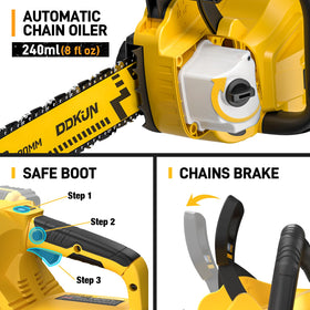 DDKUN 40V system compatible with two DeWALT batteries for flexibility