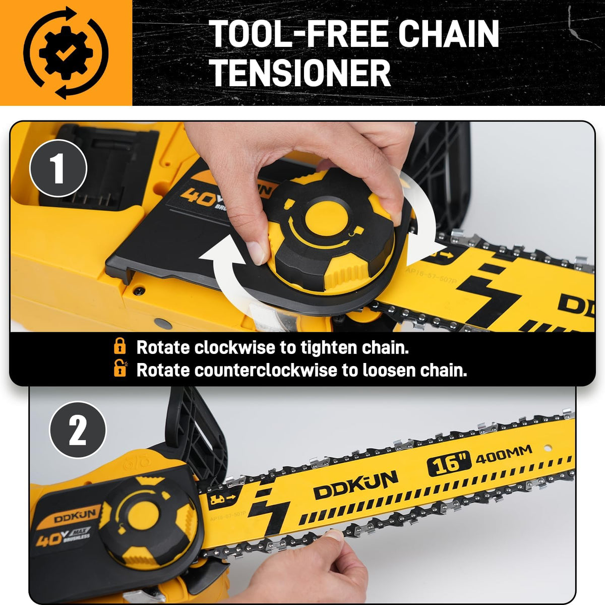 DDKUN tool-free tensioning dial for quick bar adjustments