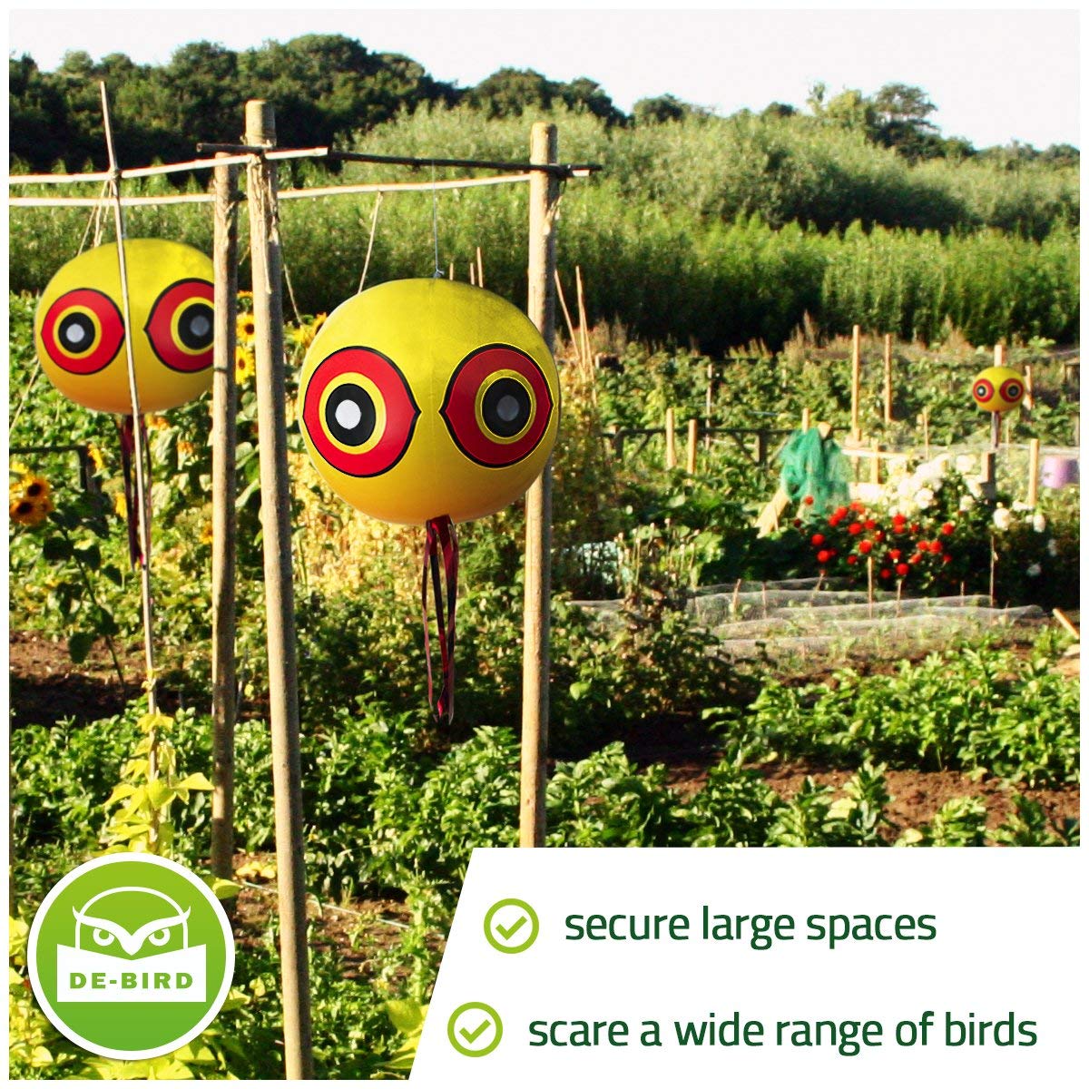 De-Bird eye sticker aids quick, hands-free installation.