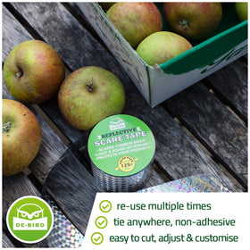 De-Bird multicolor shimmer tape protects gardens and balconies from unwanted visits