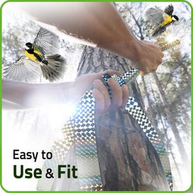 De-Bird no-adhesive installation tape is easy to place on trees and railings