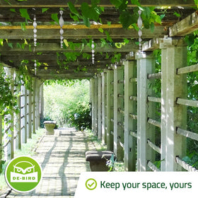 De-Bird outdoor bird deterrent kit for easy installation around fruit trees.
