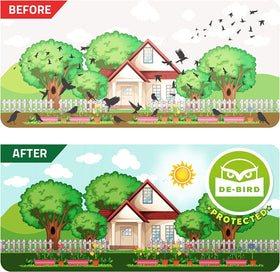 De-Bird 125 ft roll provides broad coverage for large outdoor areas.