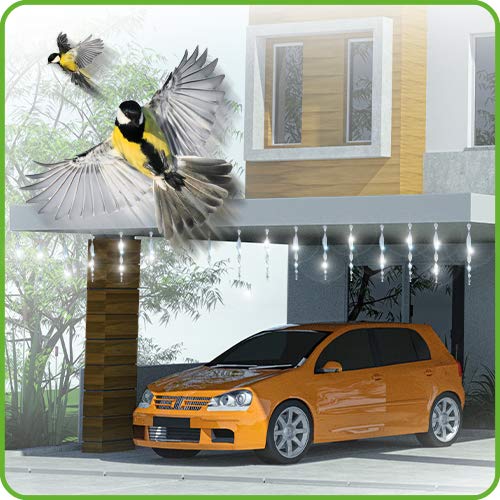 De-Bird sparrow deterrent rod helps reduce bird visits in yards.