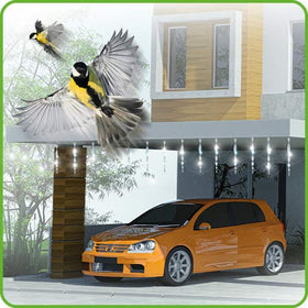 De-Bird sparrow deterrent rod helps reduce bird visits in yards.