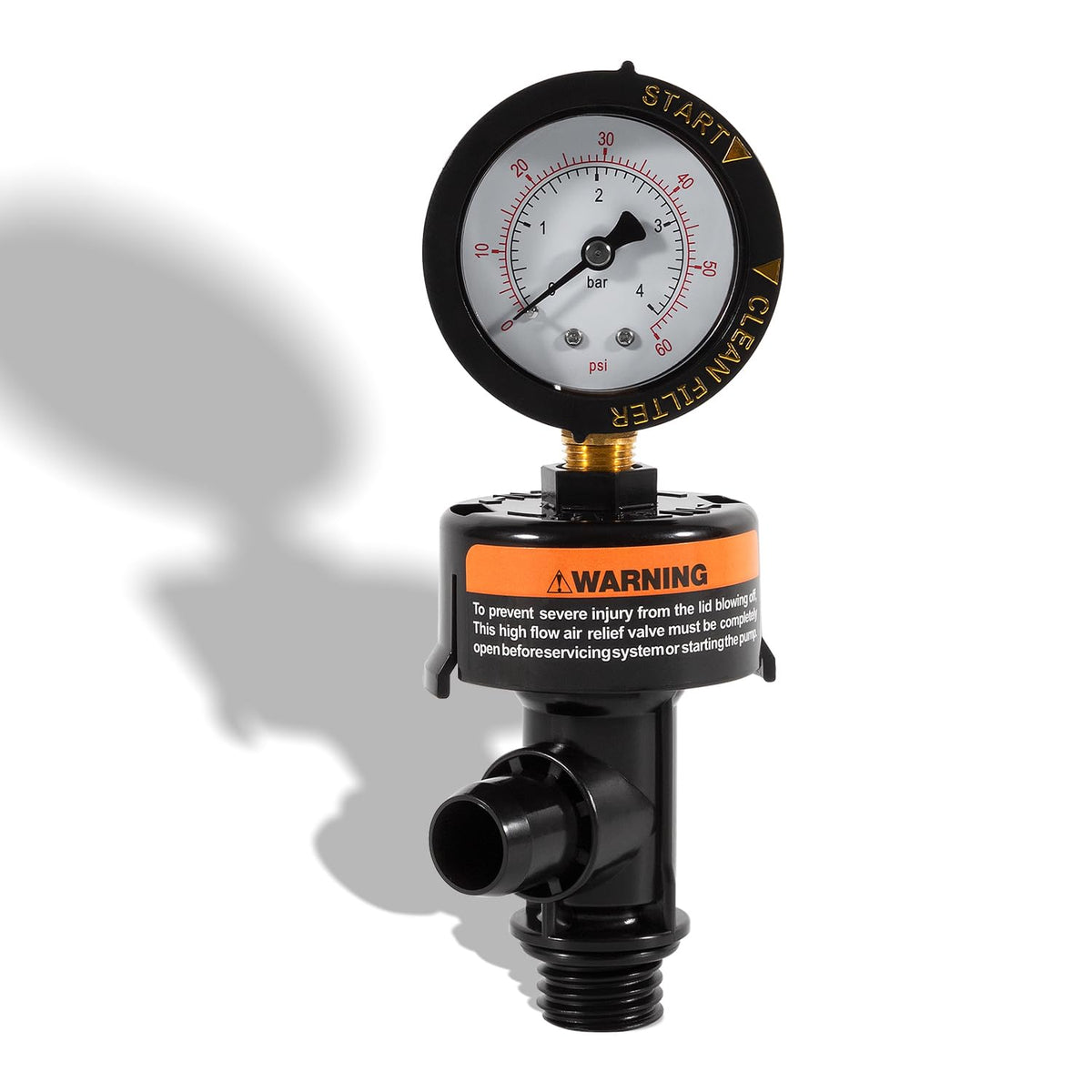 DearChan 98209800 high-flow relief valve close-up for smooth water release during pool maintenance.