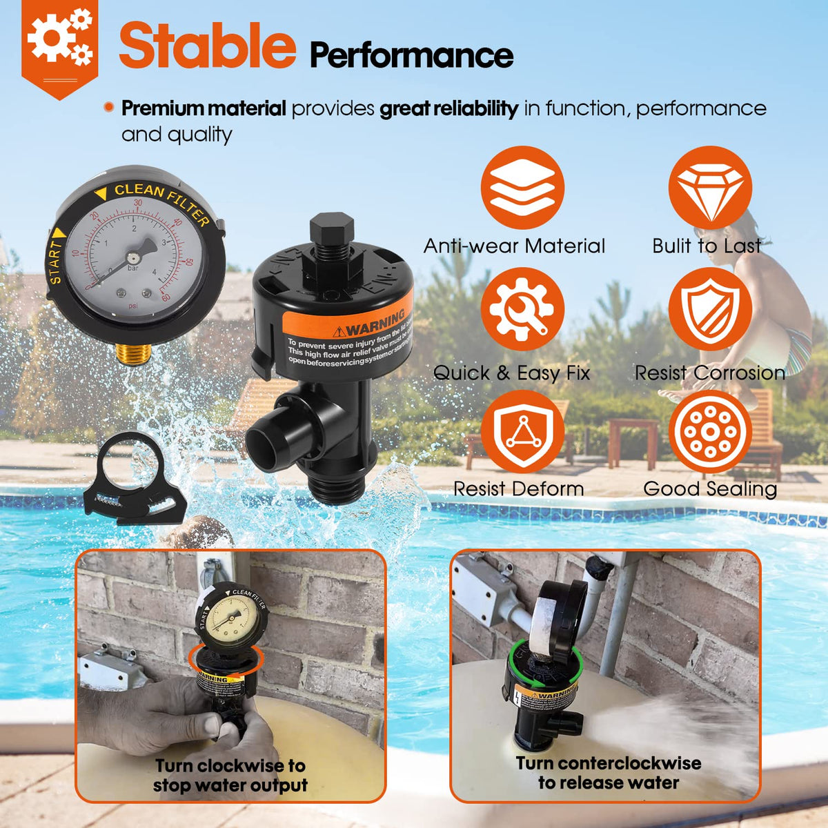 DearChan hose clip demonstrates secure outlet connection to prevent splashes.
