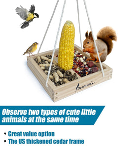 Deartisan hanging feeder in yard for easy installation.